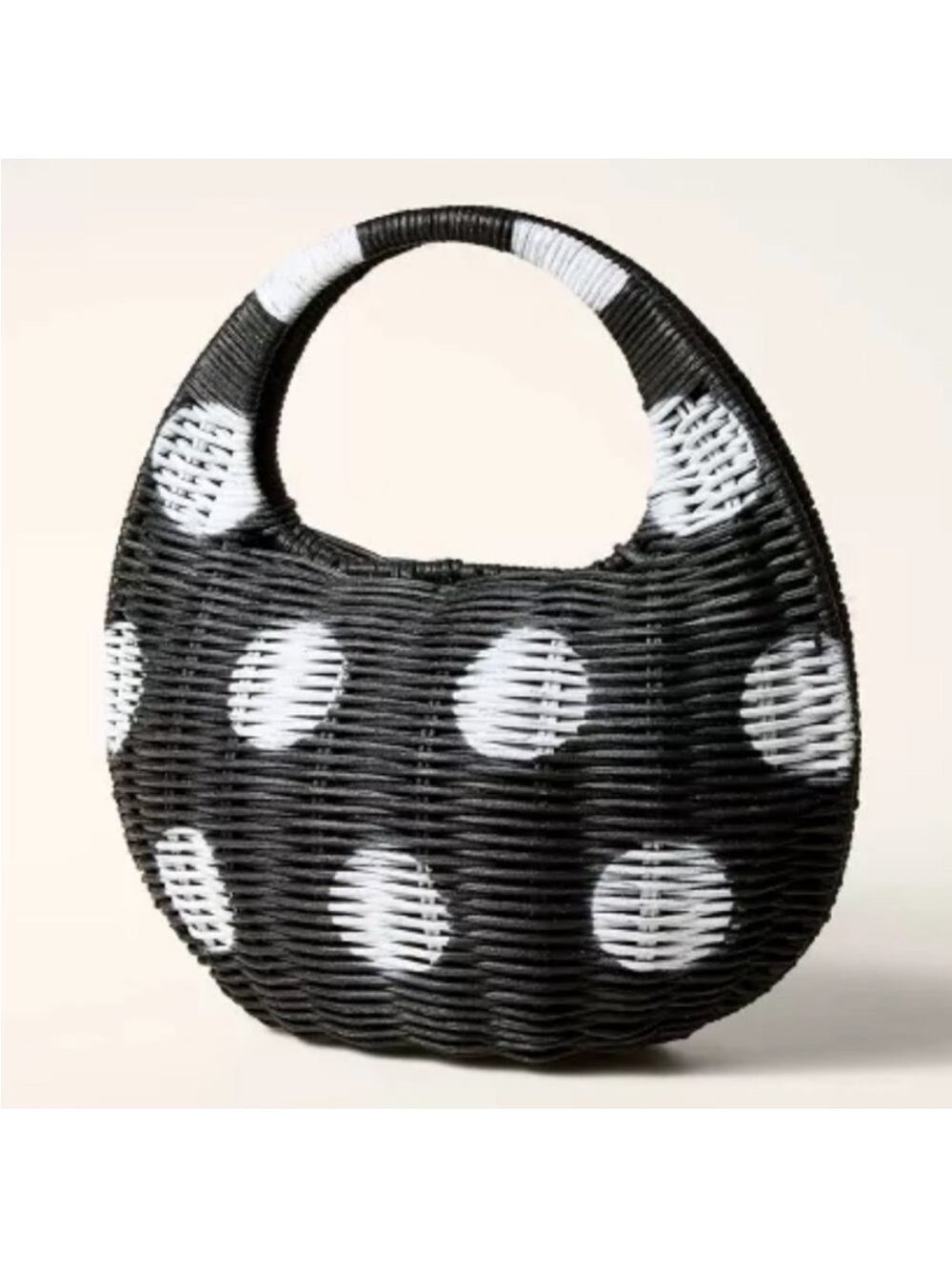 NWT Kate Spade for Target Black and White Polka Dot Woven Circle Tote